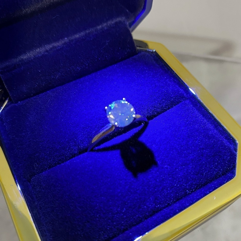 1.27ctw Champagne Diamond Solitaire Ladies Engagement Gold Ring w/ Gift Box - Picture 11 of 14